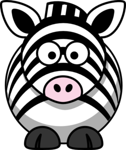 Simple Cartoon Zebra Clip Art
